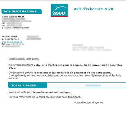 Echeance assurance : contrat assurance