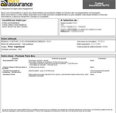 Police assurance : contrat assurance